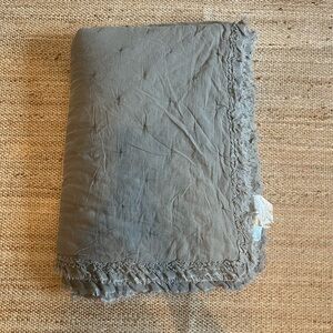 H&M Twin Taupe Ruffle-Trimmed Bedspread